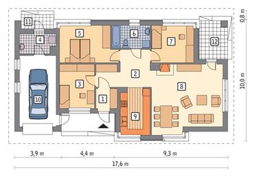 RZUT PARTERU POW. 94,0 m²